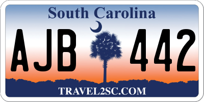 SC license plate AJB442