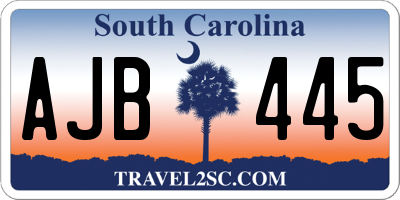 SC license plate AJB445