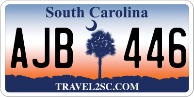 SC license plate AJB446