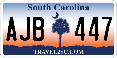 SC license plate AJB447