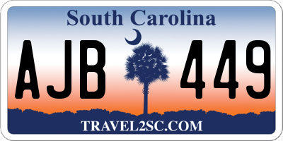 SC license plate AJB449