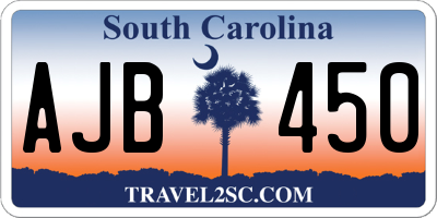 SC license plate AJB450
