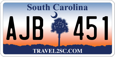 SC license plate AJB451