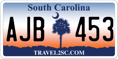 SC license plate AJB453