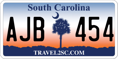 SC license plate AJB454