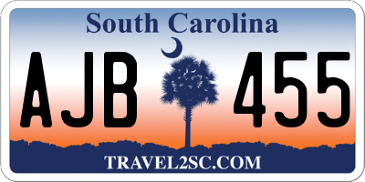 SC license plate AJB455