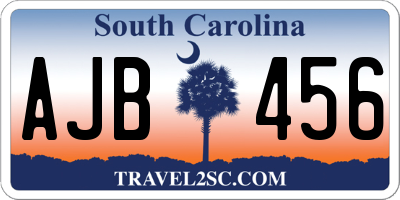 SC license plate AJB456
