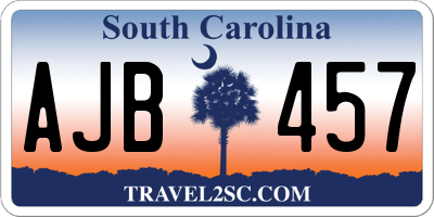 SC license plate AJB457