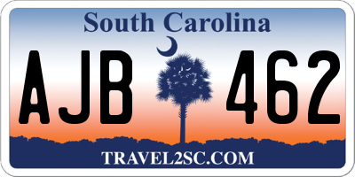 SC license plate AJB462