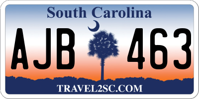 SC license plate AJB463