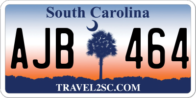 SC license plate AJB464