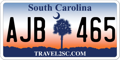 SC license plate AJB465