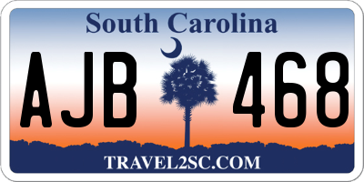 SC license plate AJB468