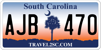 SC license plate AJB470