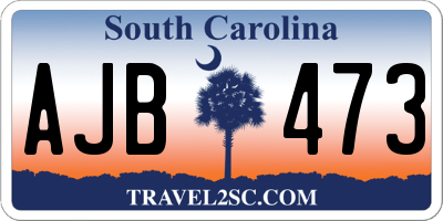 SC license plate AJB473