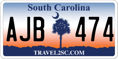 SC license plate AJB474