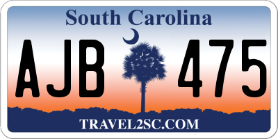 SC license plate AJB475