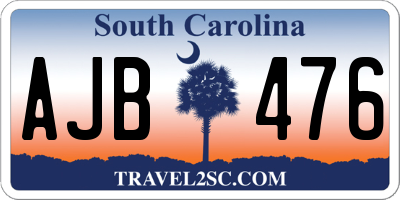 SC license plate AJB476
