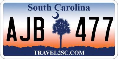 SC license plate AJB477