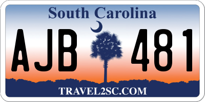 SC license plate AJB481