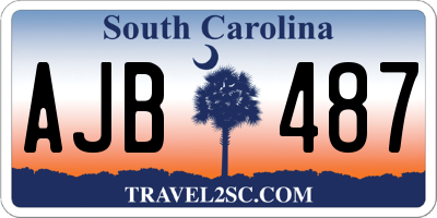 SC license plate AJB487