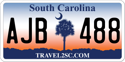 SC license plate AJB488
