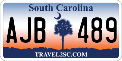 SC license plate AJB489