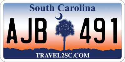 SC license plate AJB491