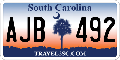 SC license plate AJB492