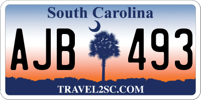SC license plate AJB493