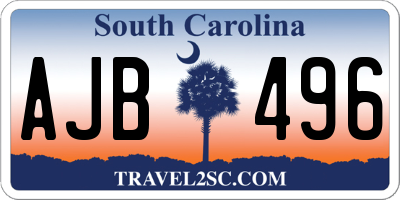 SC license plate AJB496