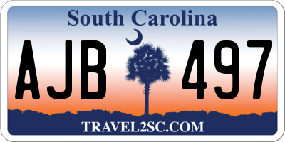 SC license plate AJB497