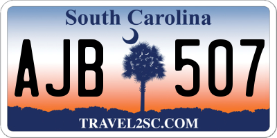 SC license plate AJB507