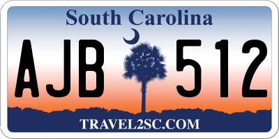 SC license plate AJB512
