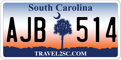 SC license plate AJB514