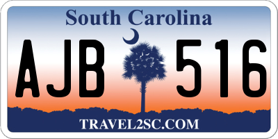 SC license plate AJB516