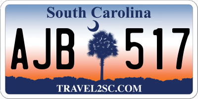 SC license plate AJB517