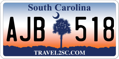 SC license plate AJB518