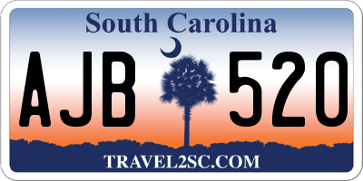SC license plate AJB520