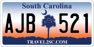 SC license plate AJB521