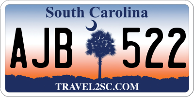 SC license plate AJB522