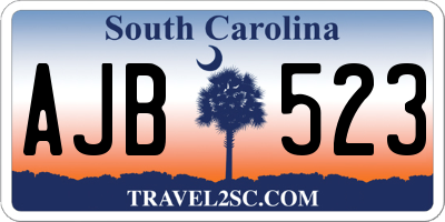 SC license plate AJB523