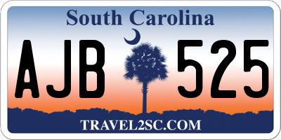 SC license plate AJB525