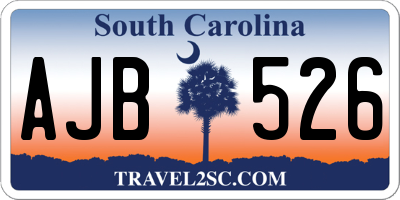 SC license plate AJB526