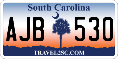 SC license plate AJB530