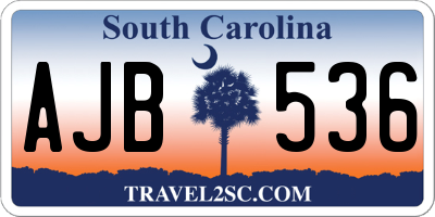 SC license plate AJB536