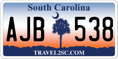 SC license plate AJB538