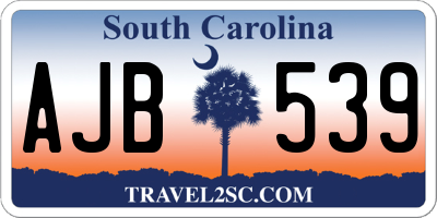 SC license plate AJB539