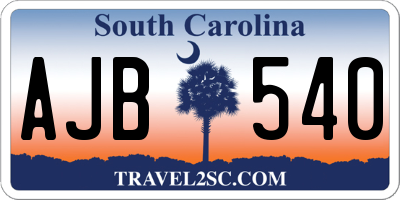 SC license plate AJB540