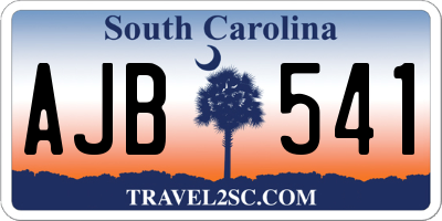 SC license plate AJB541
